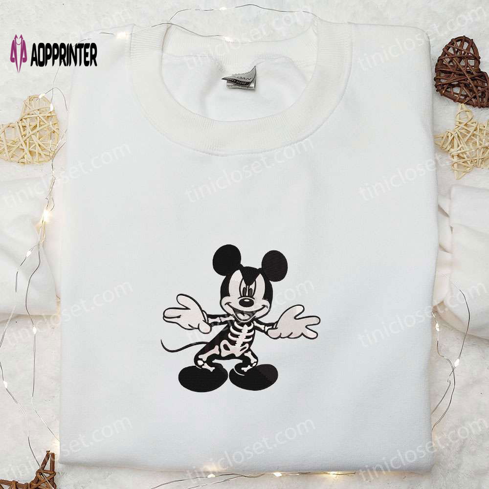 Spook-tacular Mickey Mouse Skeleton Halloween Shirt – Best Disney Embroidered Gift for Family Spook-tacular Mickey Mouse Skeleton Halloween Shirt – Best Disney Embroidered Gift for Family