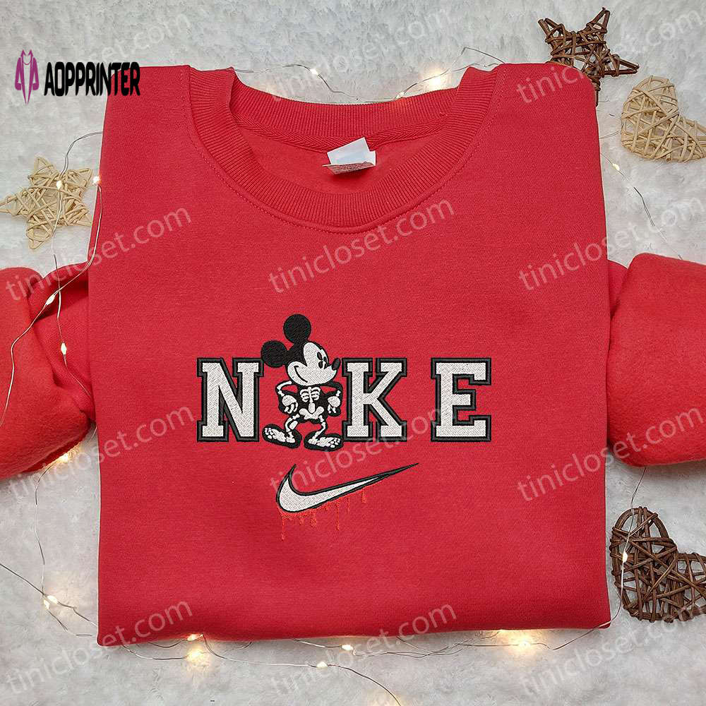 Mickey Mouse Skeleton x Nike Hoodie: Spooky Embroidered Shirt Best Halloween Gift Ideas Mickey Mouse Skeleton x Nike Hoodie: Spooky Embroidered Shirt Best Halloween Gift Ideas