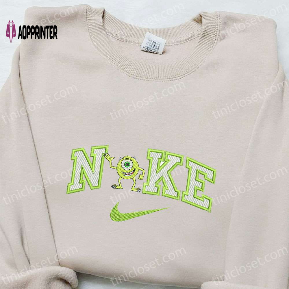 Mike Wazowski x Nike Cartoon Embroidered Tshirt – Best Nike Inspired Birthday Gift Mike Wazowski x Nike Cartoon Embroidered Tshirt – Best Nike Inspired Birthday Gift