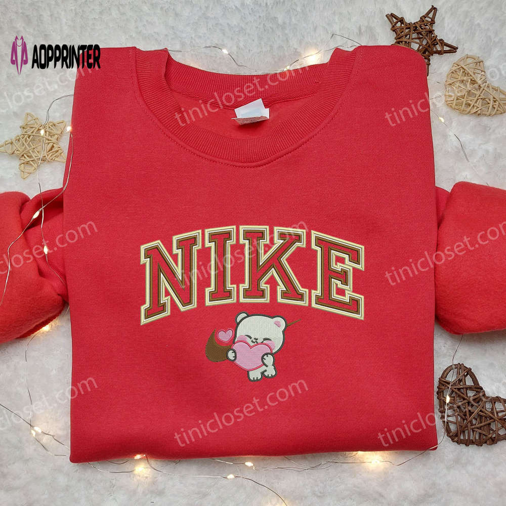 Milk Love x Nike Swoosh Embroidered Shirt: Trendy Nike & Cartoon Embroidered Tees Milk Love x Nike Swoosh Embroidered Shirt: Trendy Nike & Cartoon Embroidered Tees