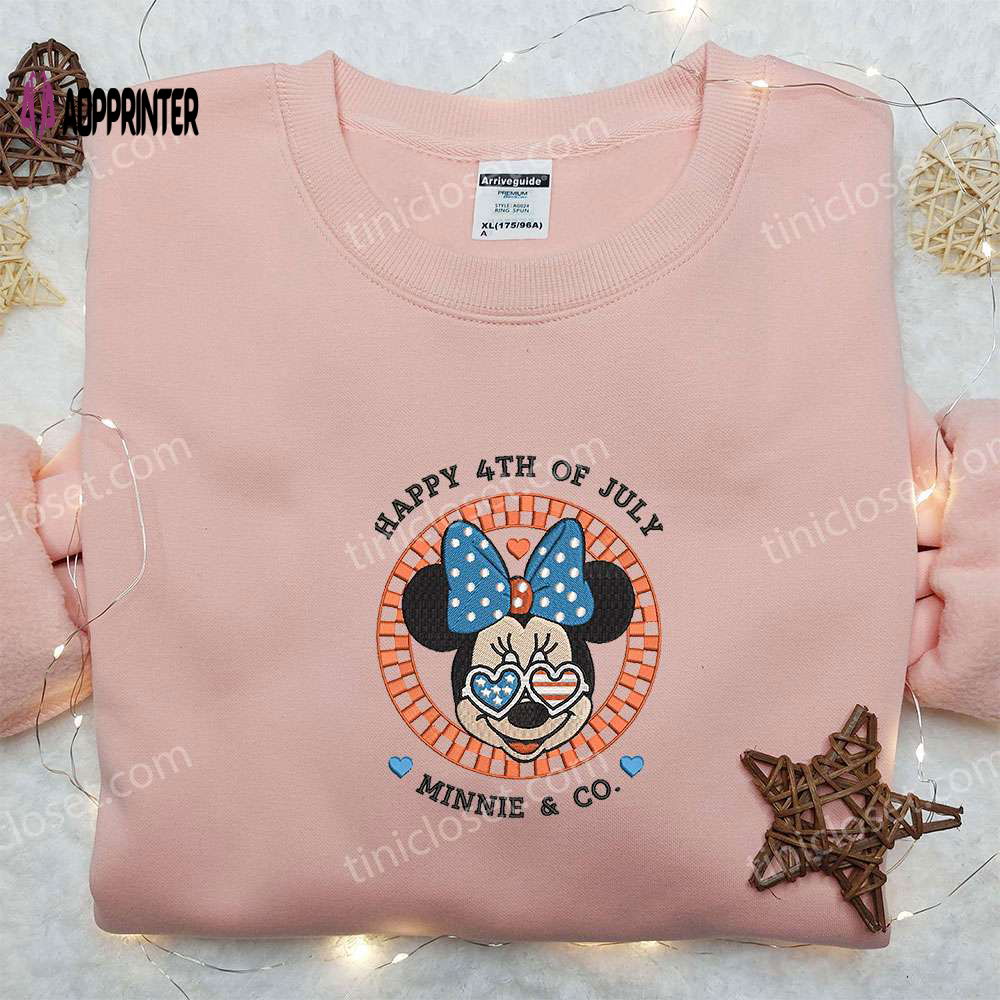Minnie Mouse 4th of July Shirt: Disney Embroidered Gift for National Day Celebrations Minnie Mouse 4th of July Shirt: Disney Embroidered Gift for National Day Celebrations