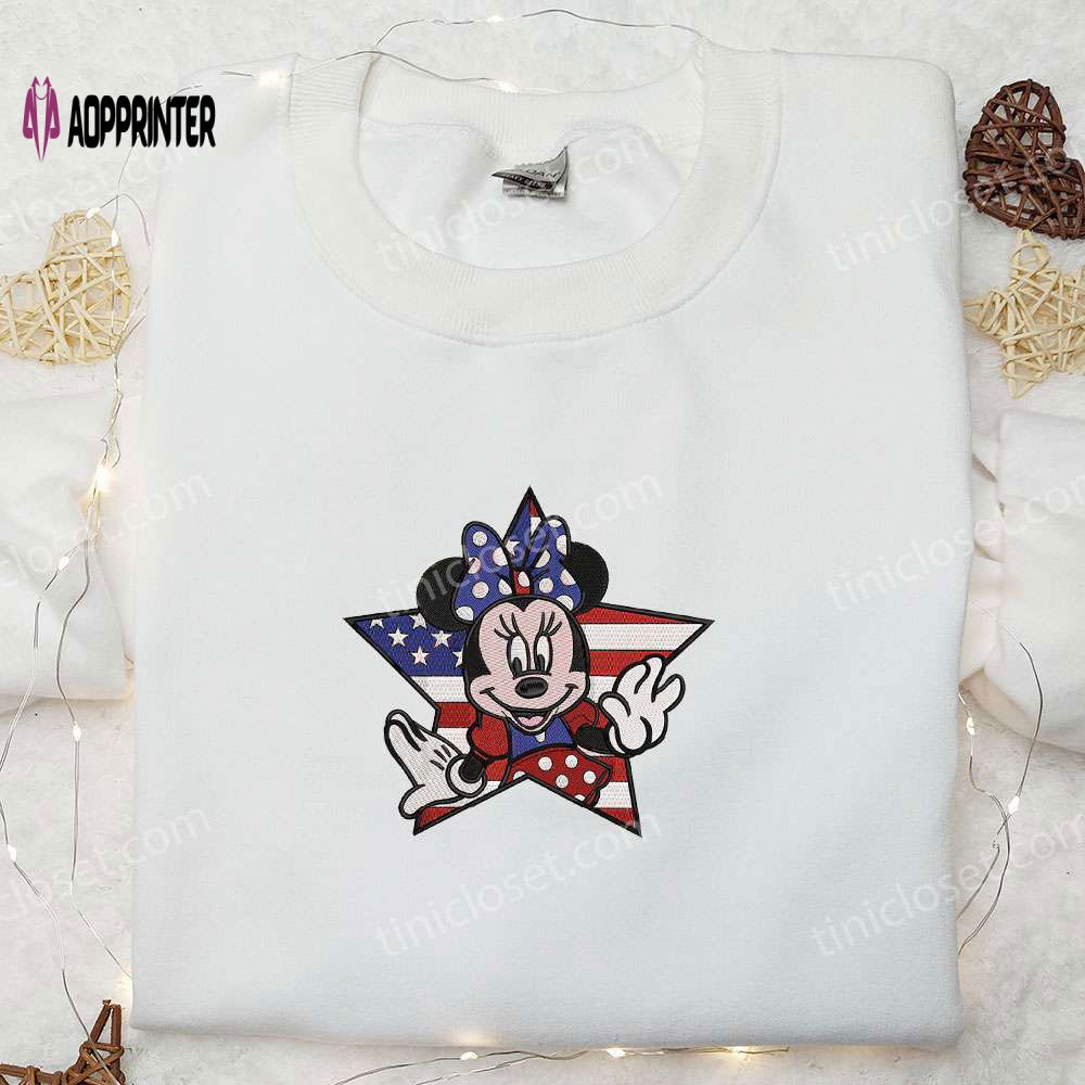 Minnie Mouse Independence Day Embroidered Shirt – Best Disney Patriotic Shirts Minnie Mouse Independence Day Embroidered Shirt – Best Disney Patriotic Shirts