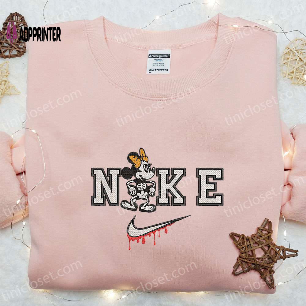 Minnie Mouse Skeleton x Nike Embroidered Hoodie and Shirt: Best Halloween Gift Ideas Minnie Mouse Skeleton x Nike Embroidered Hoodie and Shirt: Best Halloween Gift Ideas