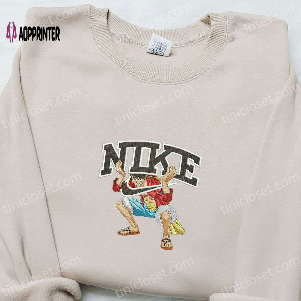 Monkey D Luffy x Nike Anime Embroidered Sweatshirt & T-shirt: Best Birthday Gift Ideas Monkey D Luffy x Nike Anime Embroidered Sweatshirt & T-shirt: Best Birthday Gift Ideas