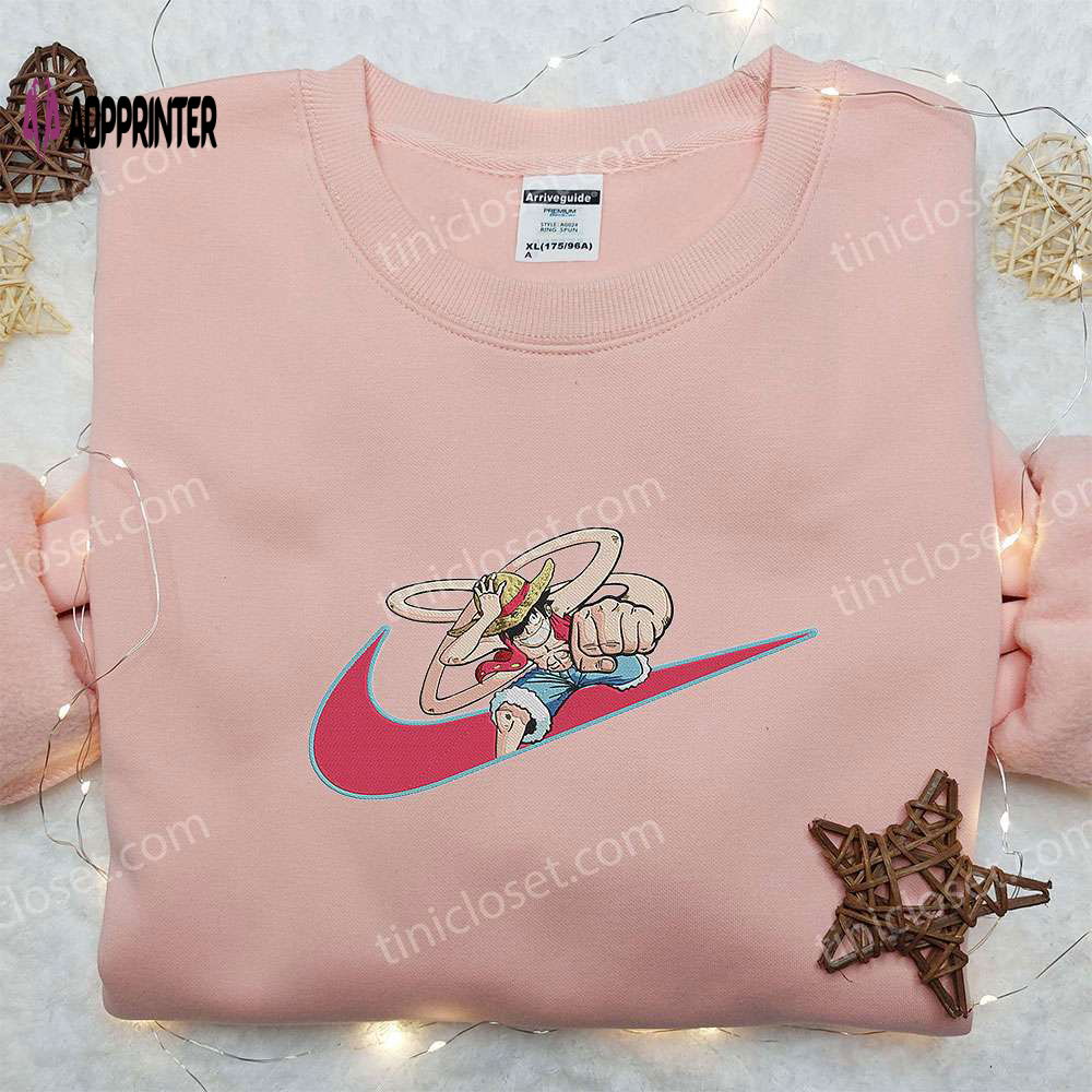 Monkey D Luffy x Nike Swoosh Anime Hoodie: One Piece Embroidered Shirt Nike Inspired – Shop Now! Monkey D Luffy x Nike Swoosh Anime Hoodie: One Piece Embroidered Shirt Nike Inspired – Shop Now!