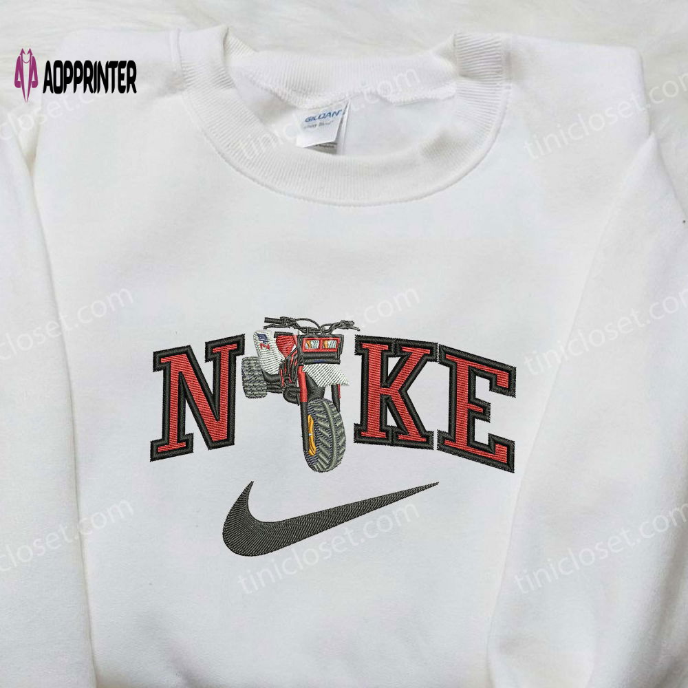 Motorbike x Nike Embroidered Shirt: Stylish Transportation Shirt Motorbike x Nike Embroidered Shirt: Stylish Transportation Shirt