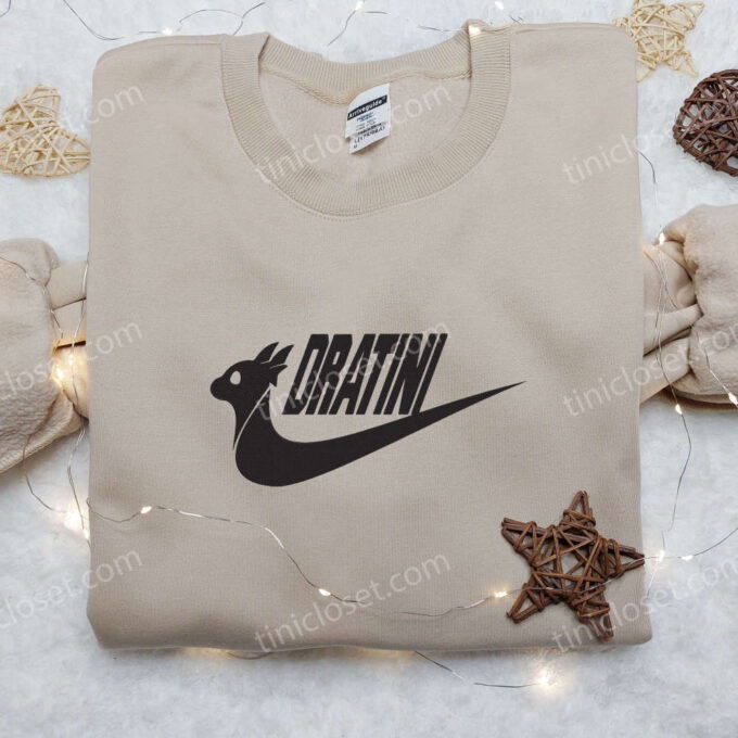 Stylish Nike Dratini Pokemon Embroidered Shirt Hoodie & Sweatshirt: Customizable and Trendy!