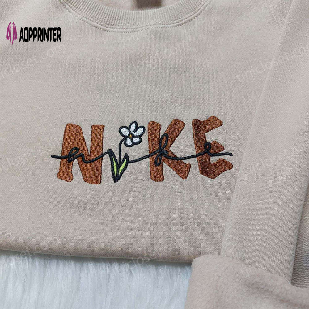 Custom Nike Flower Embroidered Shirt: Vintage Style & Unique Design Custom Nike Flower Embroidered Shirt: Vintage Style & Unique Design