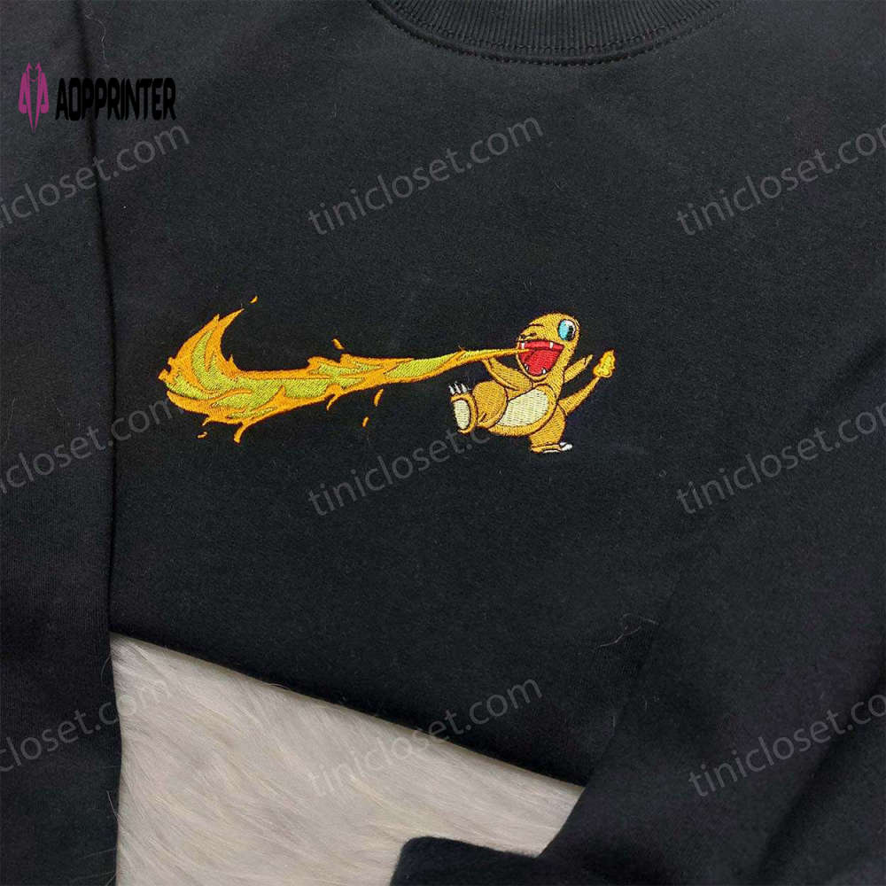 Custom Nike Swoosh Embroidered Sweatshirt Pokemon Charmander Shirt & Hoodie Custom Nike Swoosh Embroidered Sweatshirt Pokemon Charmander Shirt & Hoodie