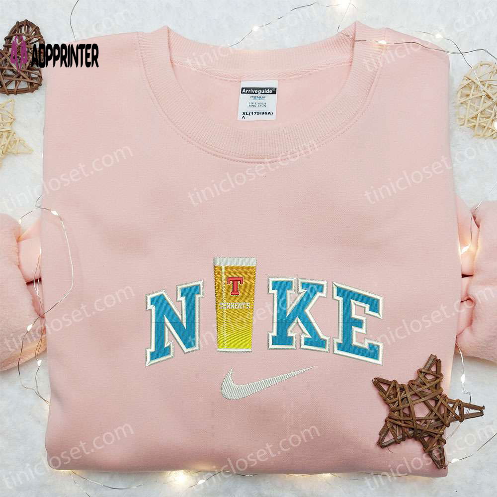 Nike x Beer Embroidered Shirt: Custom T-shirt Perfect Gift for Him Nike x Beer Embroidered Shirt: Custom T-shirt Perfect Gift for Him