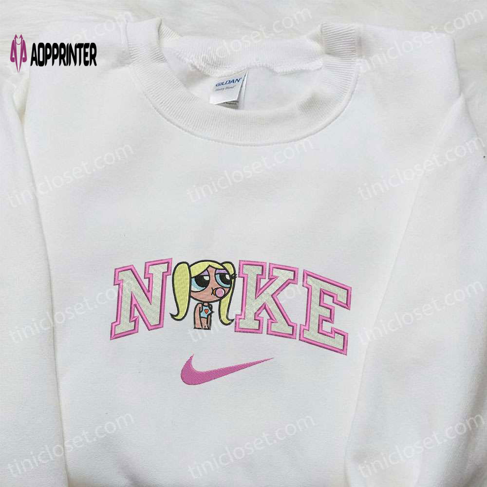 Nike x Bubbles Cartoon Embroidered Sweatshirt Powerpuff Girls Inspired Shirt Nike Embroidered T-shirt Nike x Bubbles Cartoon Embroidered Sweatshirt Powerpuff Girls Inspired Shirt Nike Embroidered T-shirt