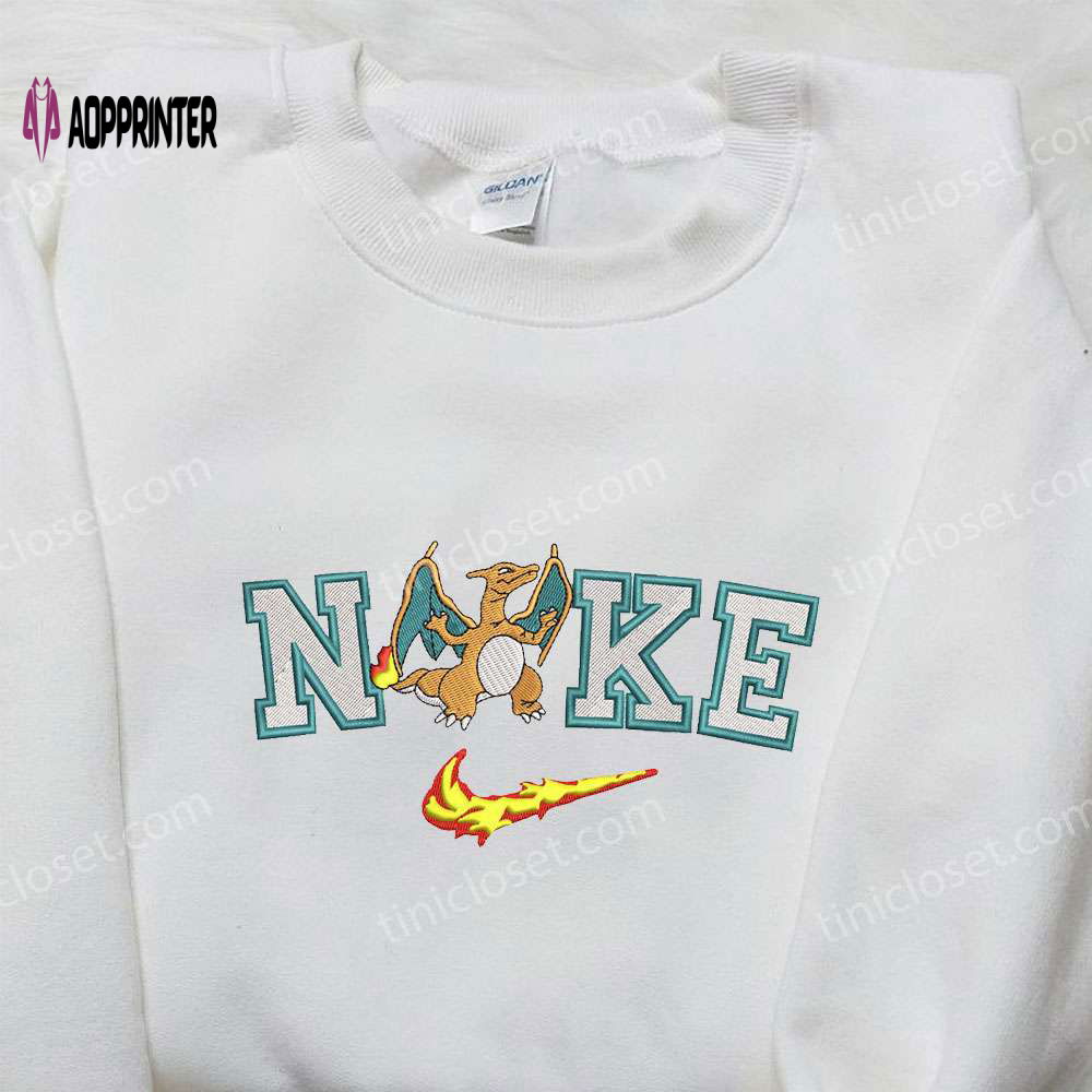 Charizard Embroidered Shirt: Nike x Pokemon – Custom Design Charizard Embroidered Shirt: Nike x Pokemon – Custom Design