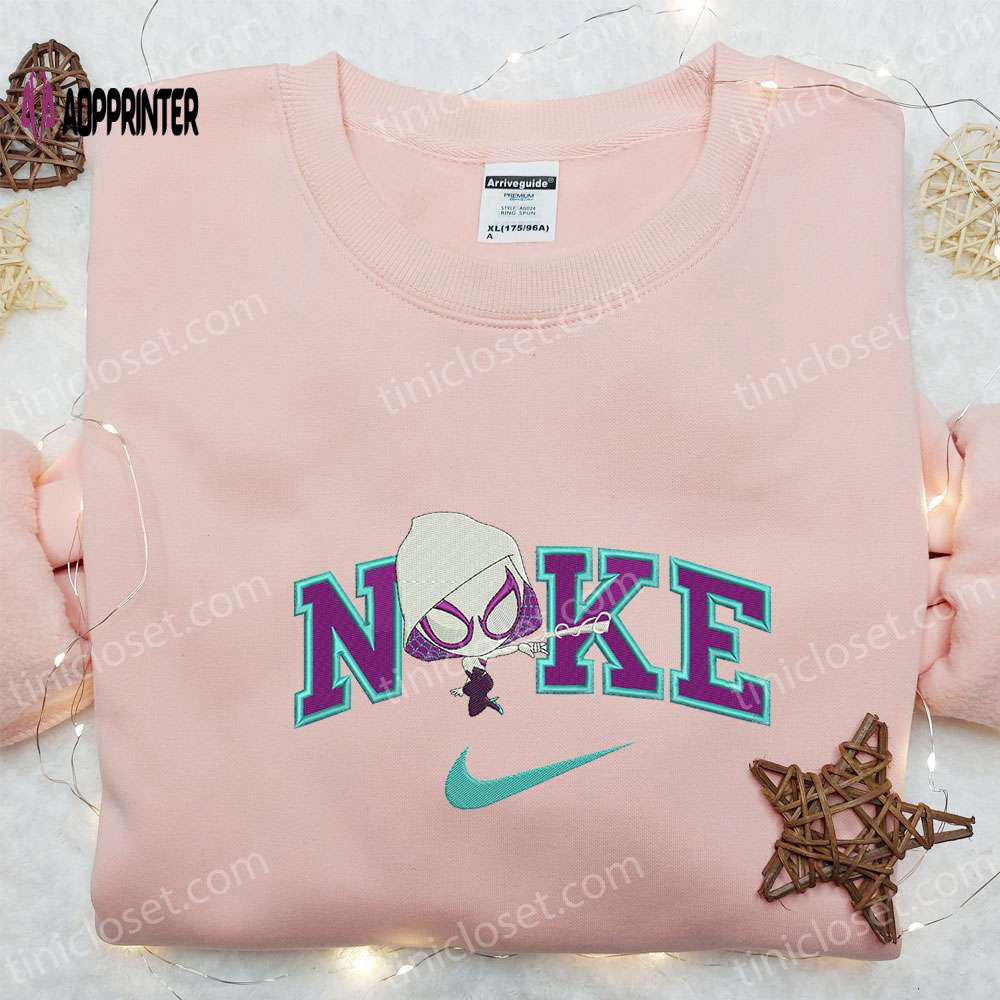 Nike x Chibi Gwen Heart Movie Embroidered Shirt Marvel Universe Hoodie Custom Nike T-shirt Nike x Chibi Gwen Heart Movie Embroidered Shirt Marvel Universe Hoodie Custom Nike T-shirt