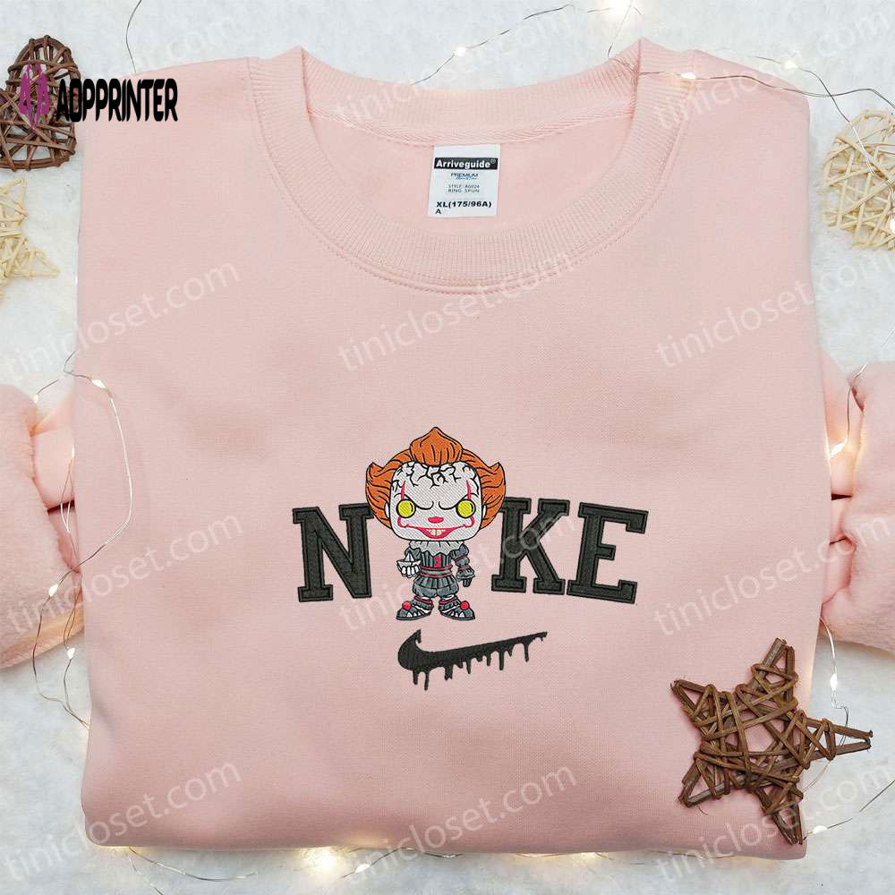 Spooky Nike x Chibi Pennywise Shirt & Hoodie: Perfect Halloween Gifts Spooky Nike x Chibi Pennywise Shirt & Hoodie: Perfect Halloween Gifts