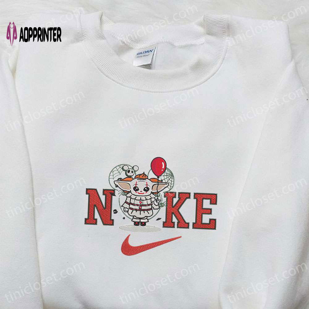 Nike x Cute Face Pennywise Stitch Balloon Embroidered Shirt Disney Halloween Hoodie Funny Sweatshirt Nike x Cute Face Pennywise Stitch Balloon Embroidered Shirt Disney Halloween Hoodie Funny Sweatshirt