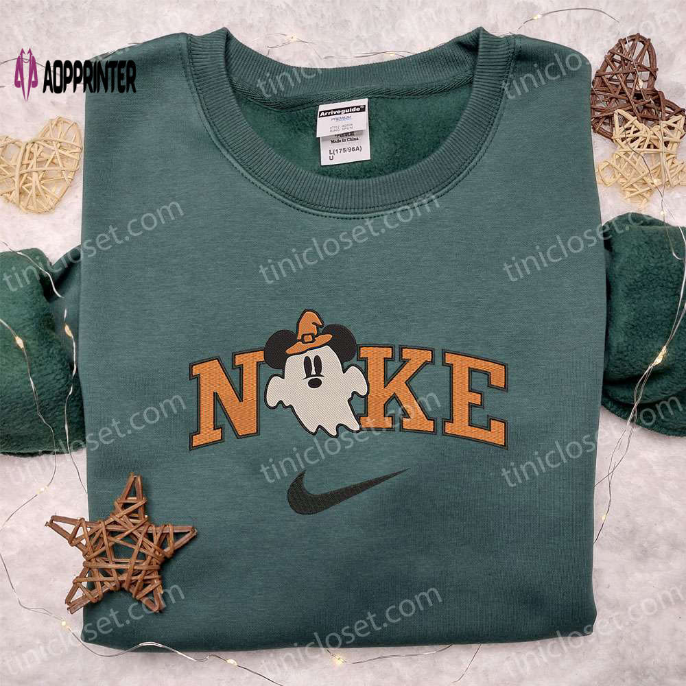 Nike x Ghost Mickey Mouse Embroidered Shirt: Disney Halloween Inspired Tee Nike x Ghost Mickey Mouse Embroidered Shirt: Disney Halloween Inspired Tee