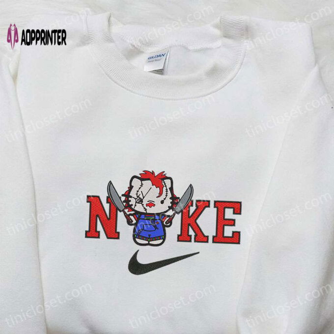 Nike x Hello Kitty Chucky Embroidered Hoodie – Funny Halloween Sweatshirt Perfect Family Gifts