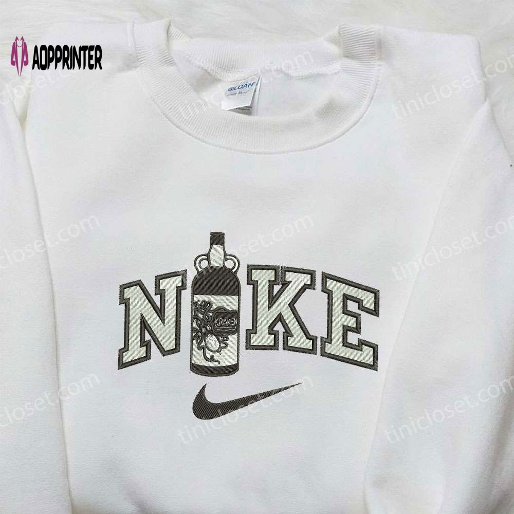 Nike x Kraken Rum Bottle & Favor Drinking Custom Embroidered Shirt Nike x Kraken Rum Bottle & Favor Drinking Custom Embroidered Shirt