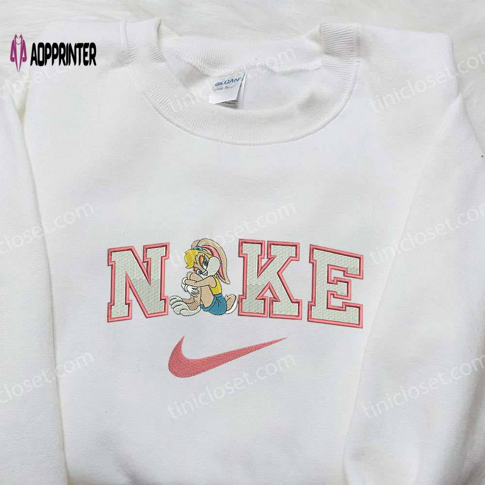 Stylish Nike x Lola Bunny Embroidered Shirt: Custom Cartoon Tee Stylish Nike x Lola Bunny Embroidered Shirt: Custom Cartoon Tee