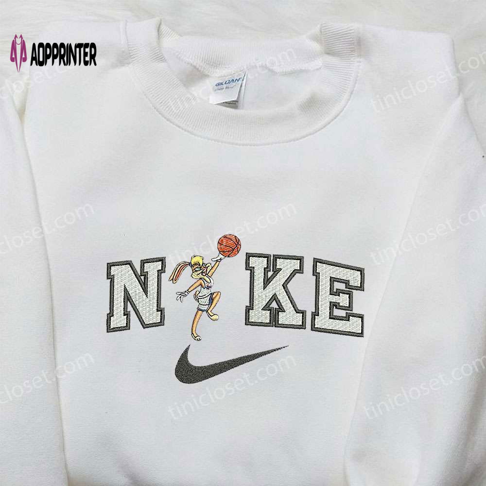 Nike x Lola Bunny Basketball Embroidered Shirt: Cartoon & Custom Design Nike x Lola Bunny Basketball Embroidered Shirt: Cartoon & Custom Design