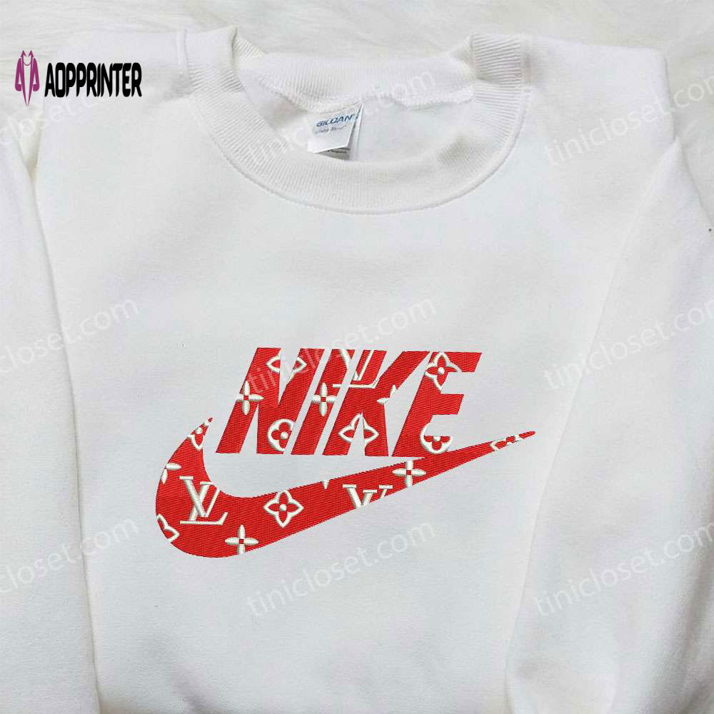 Nike x Louis Vuitton Embroidered Shirt: Custom Stylish Gift for Family Nike x Louis Vuitton Embroidered Shirt: Custom Stylish Gift for Family