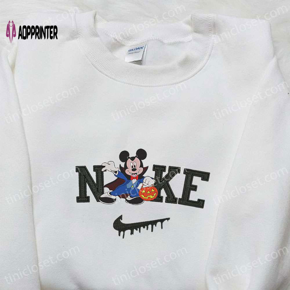 Nike x Mickey Mouse Vampire Embroidered Sweatshirt & T-shirt: Disney Characters Inspired Apparel Nike x Mickey Mouse Vampire Embroidered Sweatshirt & T-shirt: Disney Characters Inspired Apparel