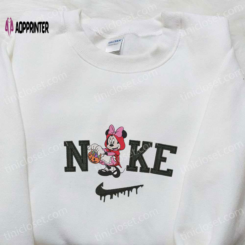 Nike x Minnie Mouse Red Riding Hood Hoodie: Disney Characters Embroidered Sweatshirt Best Family Gifts Nike x Minnie Mouse Red Riding Hood Hoodie: Disney Characters Embroidered Sweatshirt Best Family Gifts