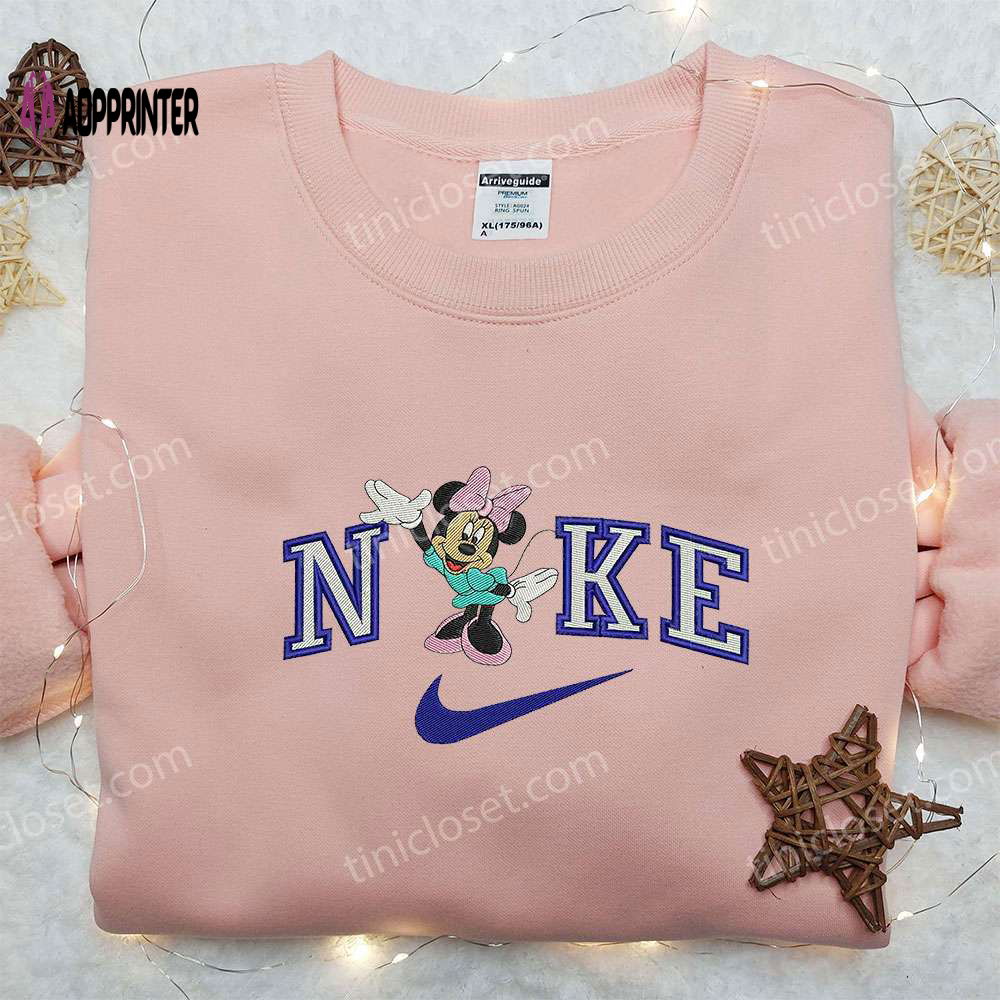 Nike x Minnie Mouse Love Hearts Embroidered Shirt Walt Disney Inspired Tee Nike x Minnie Mouse Love Hearts Embroidered Shirt Walt Disney Inspired Tee