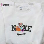 Nike x Minnie Mouse Pumpkin Hoodie: Disney Embroidered Sweatshirt Perfect Family Gift