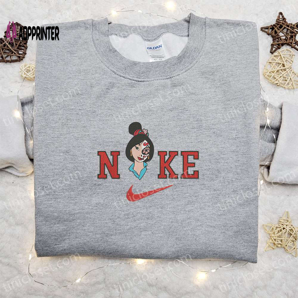 Nike x Mulan Sugar Skull Embroidered Shirt: Best Family Gifts Nike-Inspired Nike x Mulan Sugar Skull Embroidered Shirt: Best Family Gifts Nike-Inspired