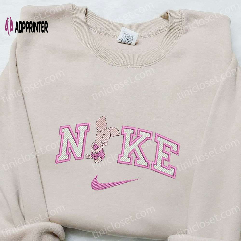 Nike x Piglet Cartoon Embroidered Shirt: Disney Characters & Nike Inspired T-Shirt Nike x Piglet Cartoon Embroidered Shirt: Disney Characters & Nike Inspired T-Shirt
