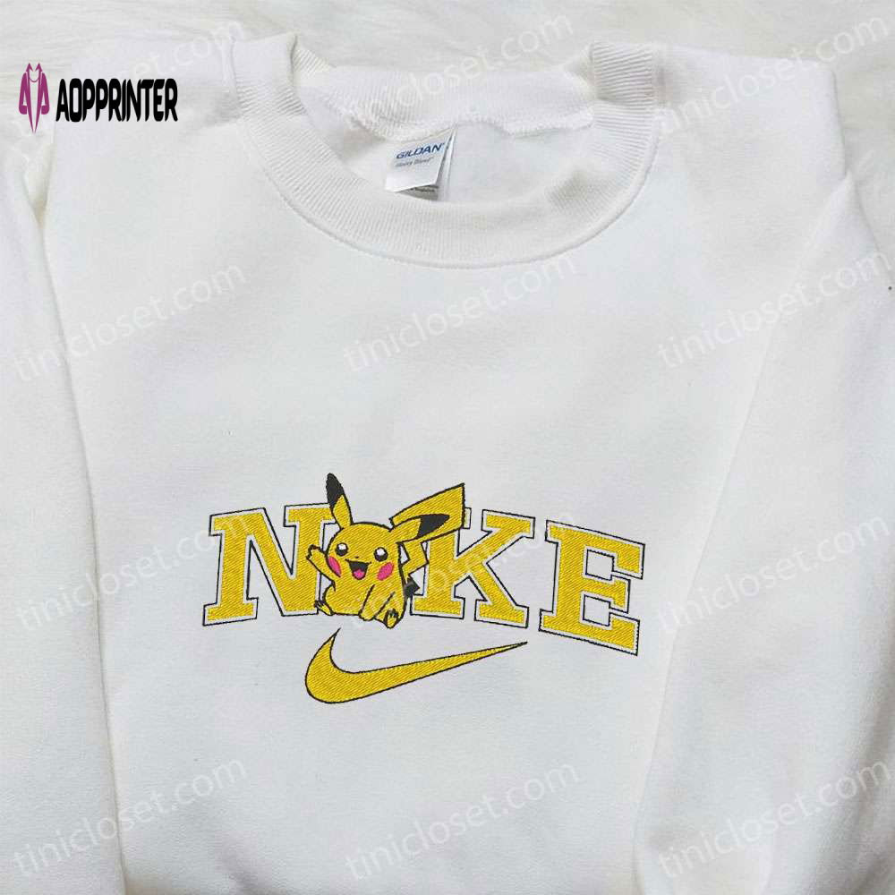Nike x Pikachu Anime Embroidered Sweatshirt & Pokemon Shirt: Unique Nike Inspired T-Shirt Nike x Pikachu Anime Embroidered Sweatshirt & Pokemon Shirt: Unique Nike Inspired T-Shirt