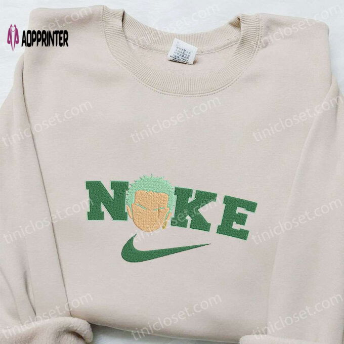 Nike x Roronoa Zoro Anime Embroidered Shirt: One Piece T-shirt Perfect Family Gift
