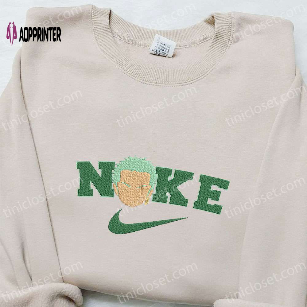 Nike x Roronoa Zoro Anime Embroidered Shirt: One Piece T-shirt Perfect Family Gift Nike x Roronoa Zoro Anime Embroidered Shirt: One Piece T-shirt Perfect Family Gift