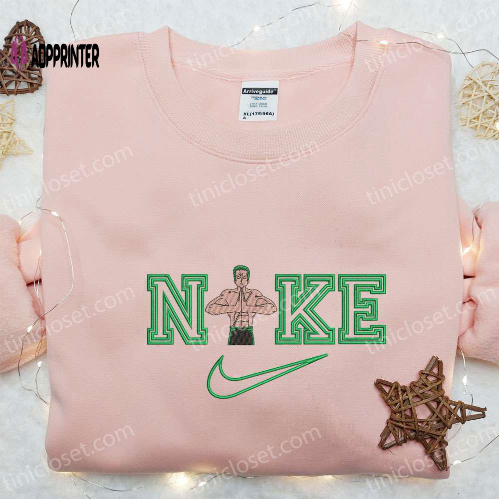 Nike x Roronoa Zoro Anime Sweatshirt: Best One Piece Embroidered Shirt Perfect Family Birthday Gift Nike x Roronoa Zoro Anime Sweatshirt: Best One Piece Embroidered Shirt Perfect Family Birthday Gift