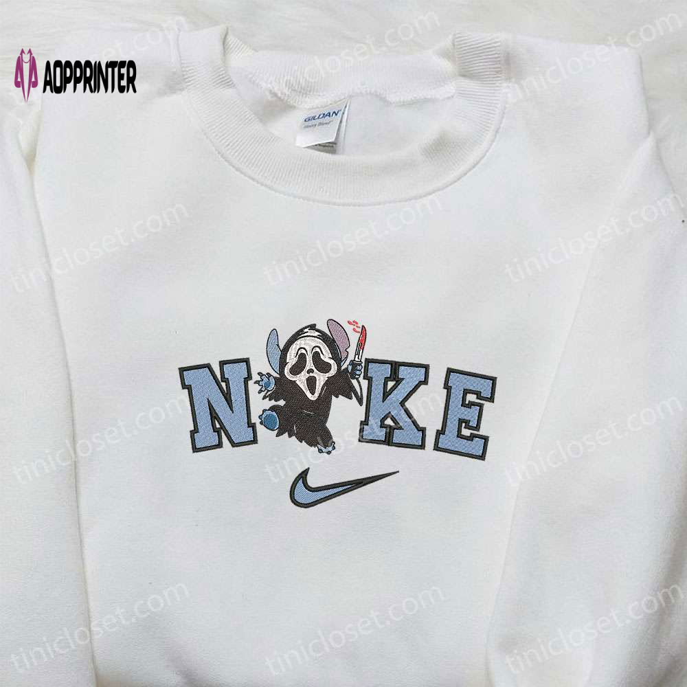 Nike x Scream Ghost Stitch Embroidered Shirt: Best Halloween Gift for Nike Inspired Halloween Lovers Nike x Scream Ghost Stitch Embroidered Shirt: Best Halloween Gift for Nike Inspired Halloween Lovers