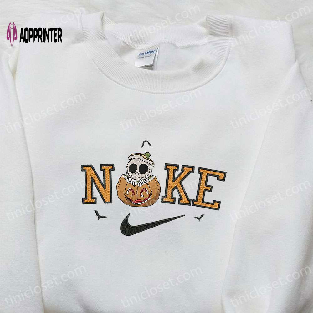 Nike x Skellington Pumpkin Halloween Embroidered Hoodie & T-Shirt: Amazing Nike-Inspired Sweatshirt Nike x Skellington Pumpkin Halloween Embroidered Hoodie & T-Shirt: Amazing Nike-Inspired Sweatshirt