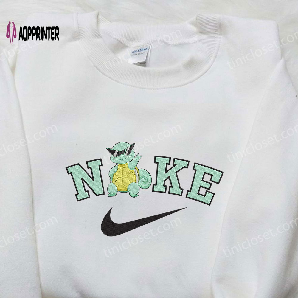 Nike x Squirtle Sunglasses Embroidered Shirt – Perfect Pokemon Gift for Anime Fans Nike x Squirtle Sunglasses Embroidered Shirt – Perfect Pokemon Gift for Anime Fans