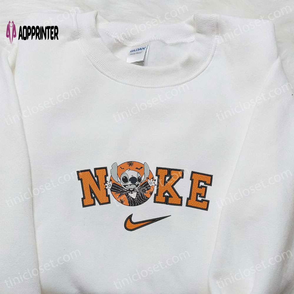 Nike x Stitch Jack Skellington Embroidered Shirt – Cool Halloween Inspired Tee Nike x Stitch Jack Skellington Embroidered Shirt – Cool Halloween Inspired Tee