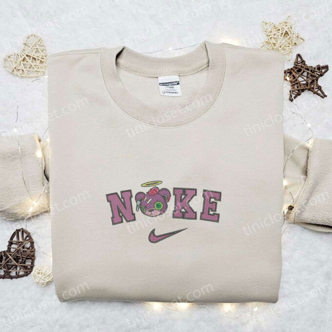 Nike x Zombie Teddy Bear Sweatshirt: Halloween Embroidered Hoodie & Inspired Shirt