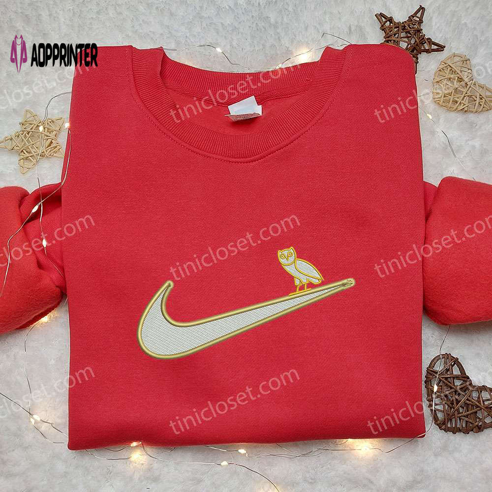 Owl x Nike Swoosh Embroidered Sweatshirt – Animal & Nike Inspired Shirt Owl x Nike Swoosh Embroidered Sweatshirt – Animal & Nike Inspired Shirt