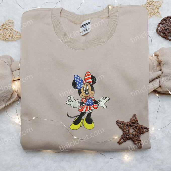 Patriotic Minnie America Embroidered Shirt – Best Disney Patriotic Shirts