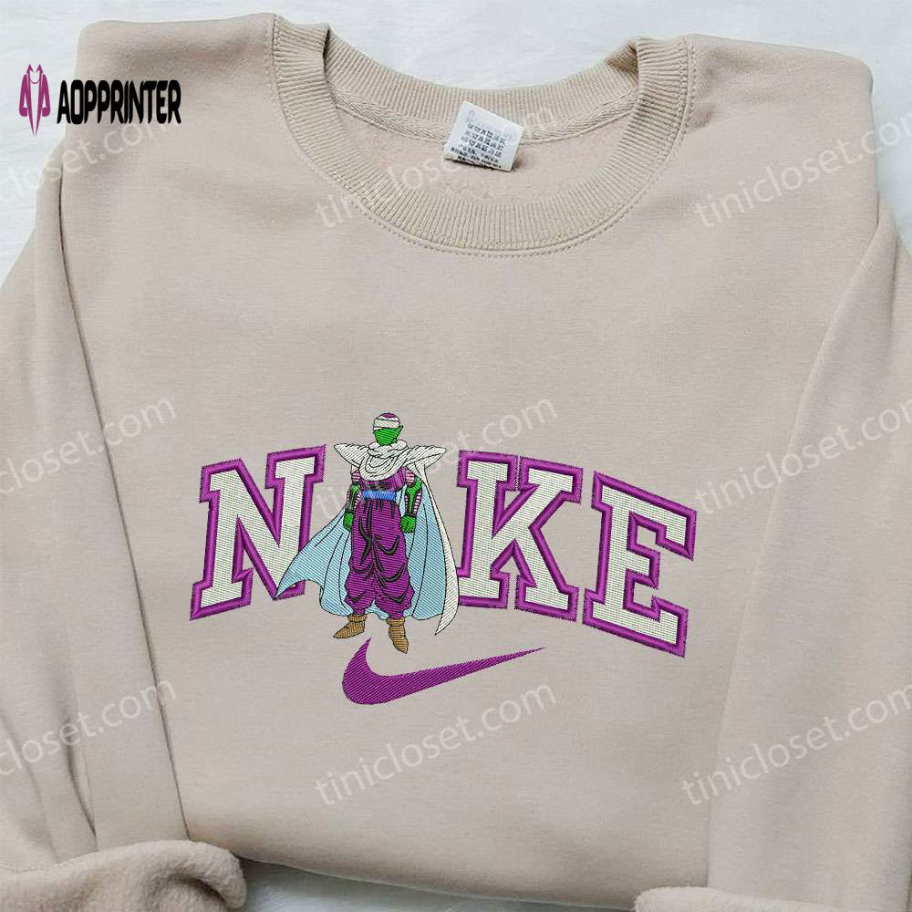 Piccolo x Nike Embroidered Sweatshirt & Dragon Ball Shirt: Unique Nike Inspired Collection Piccolo x Nike Embroidered Sweatshirt & Dragon Ball Shirt: Unique Nike Inspired Collection