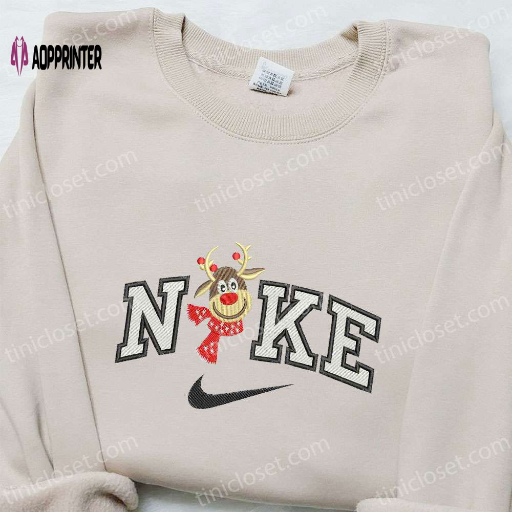 Reindeer x Nike Embroidered Shirt Christmas Sweatshirt & Custom Hoodie – Festive Apparel Reindeer x Nike Embroidered Shirt Christmas Sweatshirt & Custom Hoodie – Festive Apparel