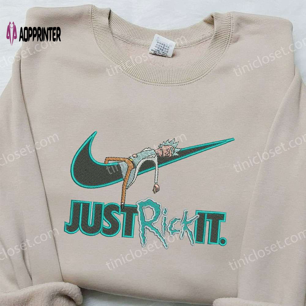 Rick and Morty x Nike Embroidered Sweatshirt & Shirt: Cartoon-Inspired Nike Swoosh Apparel Rick and Morty x Nike Embroidered Sweatshirt & Shirt: Cartoon-Inspired Nike Swoosh Apparel