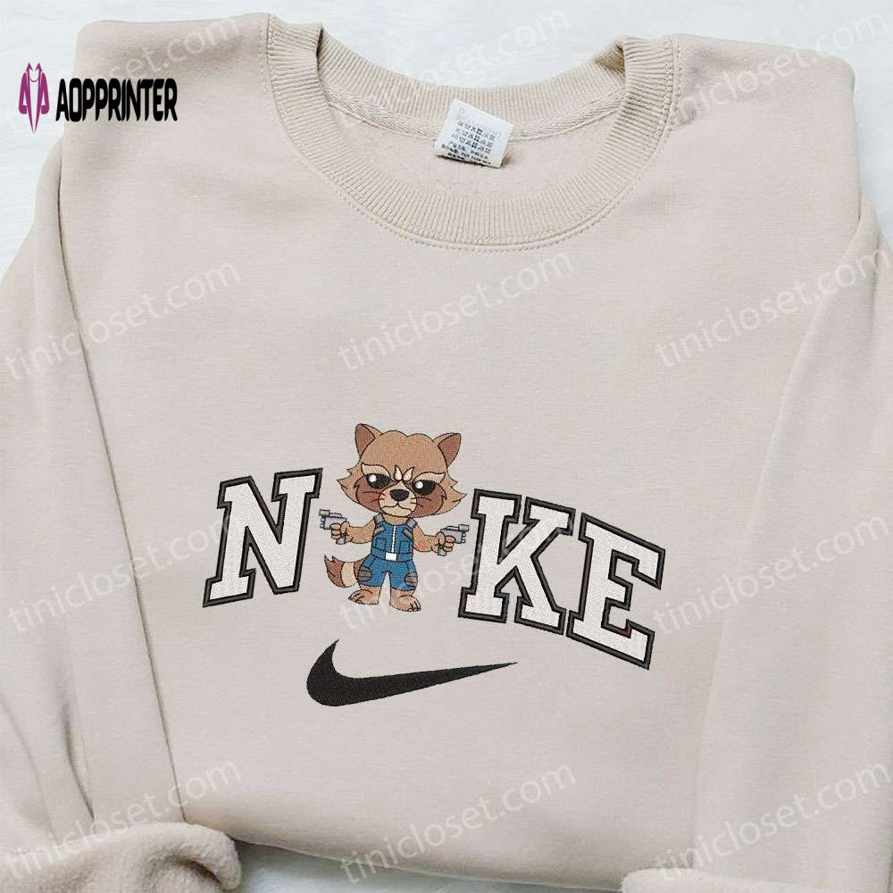 Rocket Raccoon x Nike Movie Embroidered Sweatshirt & Marvel Cinematic Universe T-shirt: Best Family Gift Ideas Rocket Raccoon x Nike Movie Embroidered Sweatshirt & Marvel Cinematic Universe T-shirt: Best Family Gift Ideas
