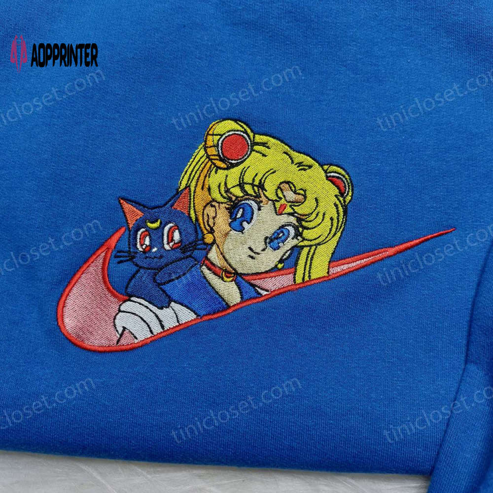 Sailor Moon x Nike Embroidered Sweatshirt: Anime Gift for Her Nike Inspired Logo Shirt Sailor Moon x Nike Embroidered Sweatshirt: Anime Gift for Her Nike Inspired Logo Shirt