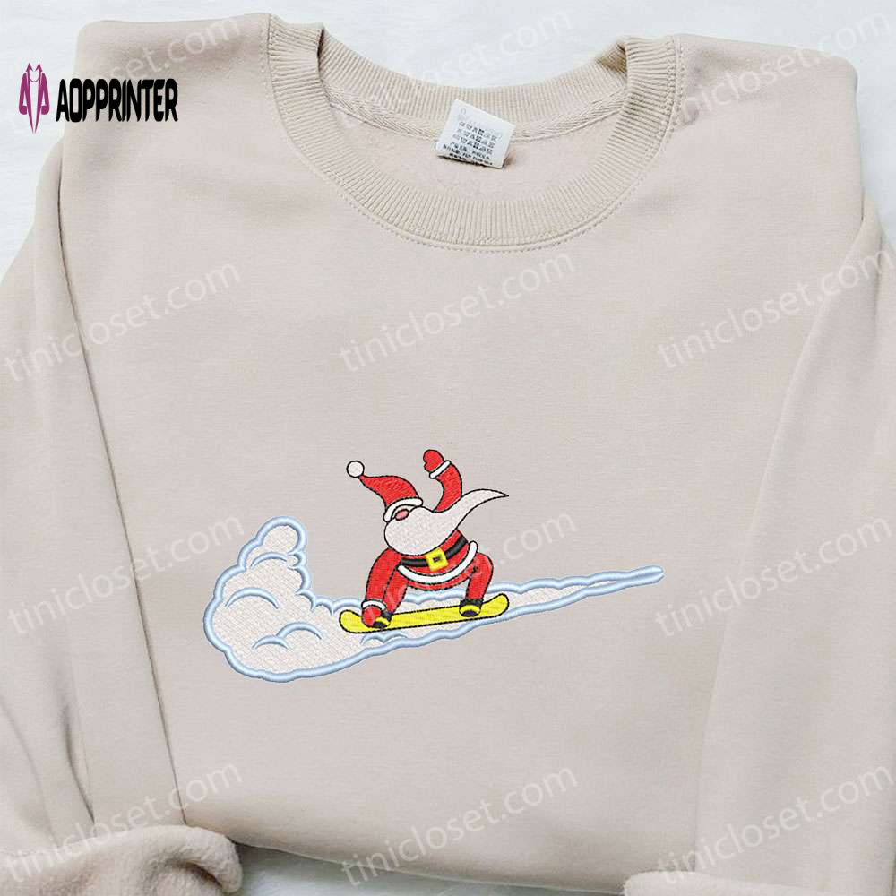 Santa Claus x Swoosh Embroidered Hoodie – Christmas & Custom Sweatshirt Santa Claus x Swoosh Embroidered Hoodie – Christmas & Custom Sweatshirt