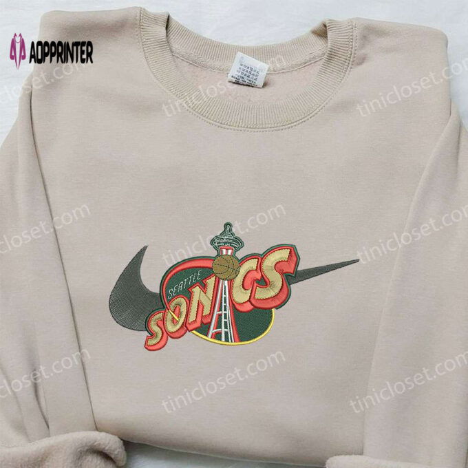 Seattle Supersonics x Nike Embroidered Sweatshirt – NBA Sport Team Shirt
