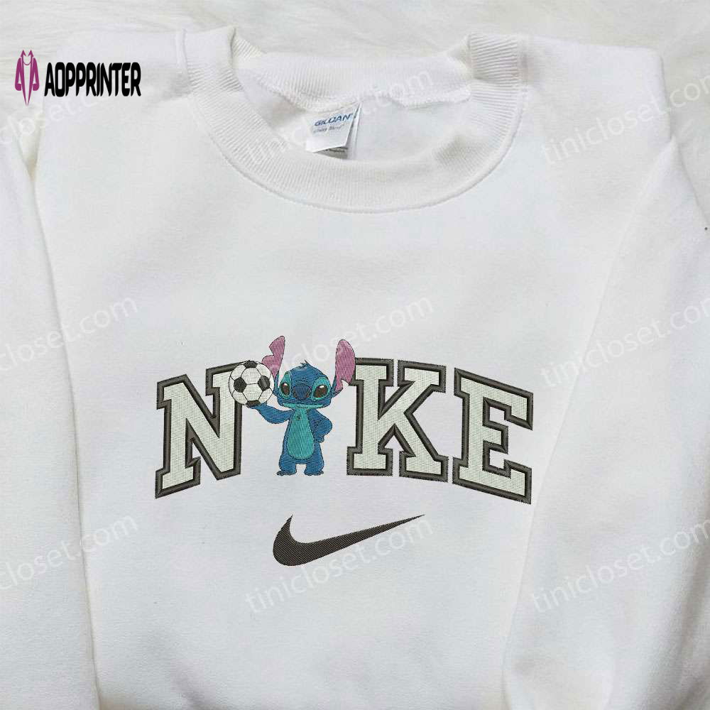 Soccer Stitch x Nike Embroidered Sweatshirt & Lilo and Stitch Shirt Nike Inspired Embroidery Soccer Stitch x Nike Embroidered Sweatshirt & Lilo and Stitch Shirt Nike Inspired Embroidery